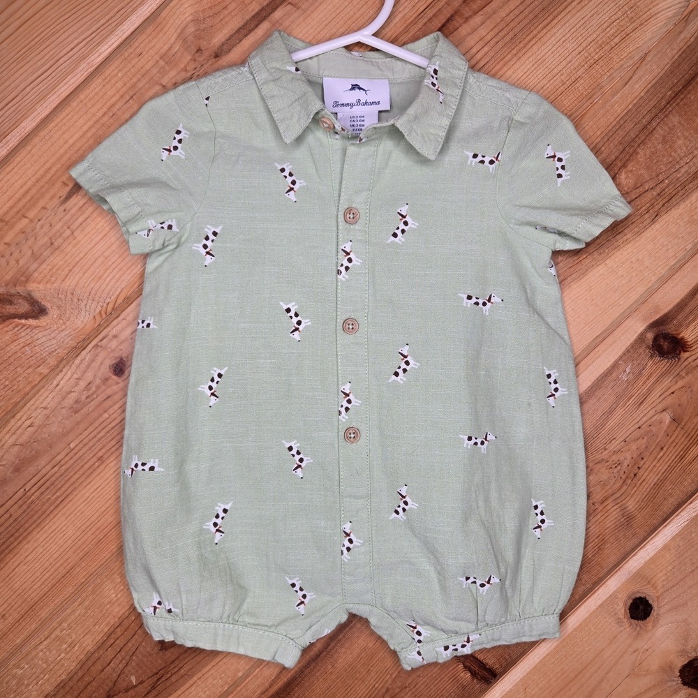 Tommy Bahama 3-6 Months Puppy Romper Short Sleeve